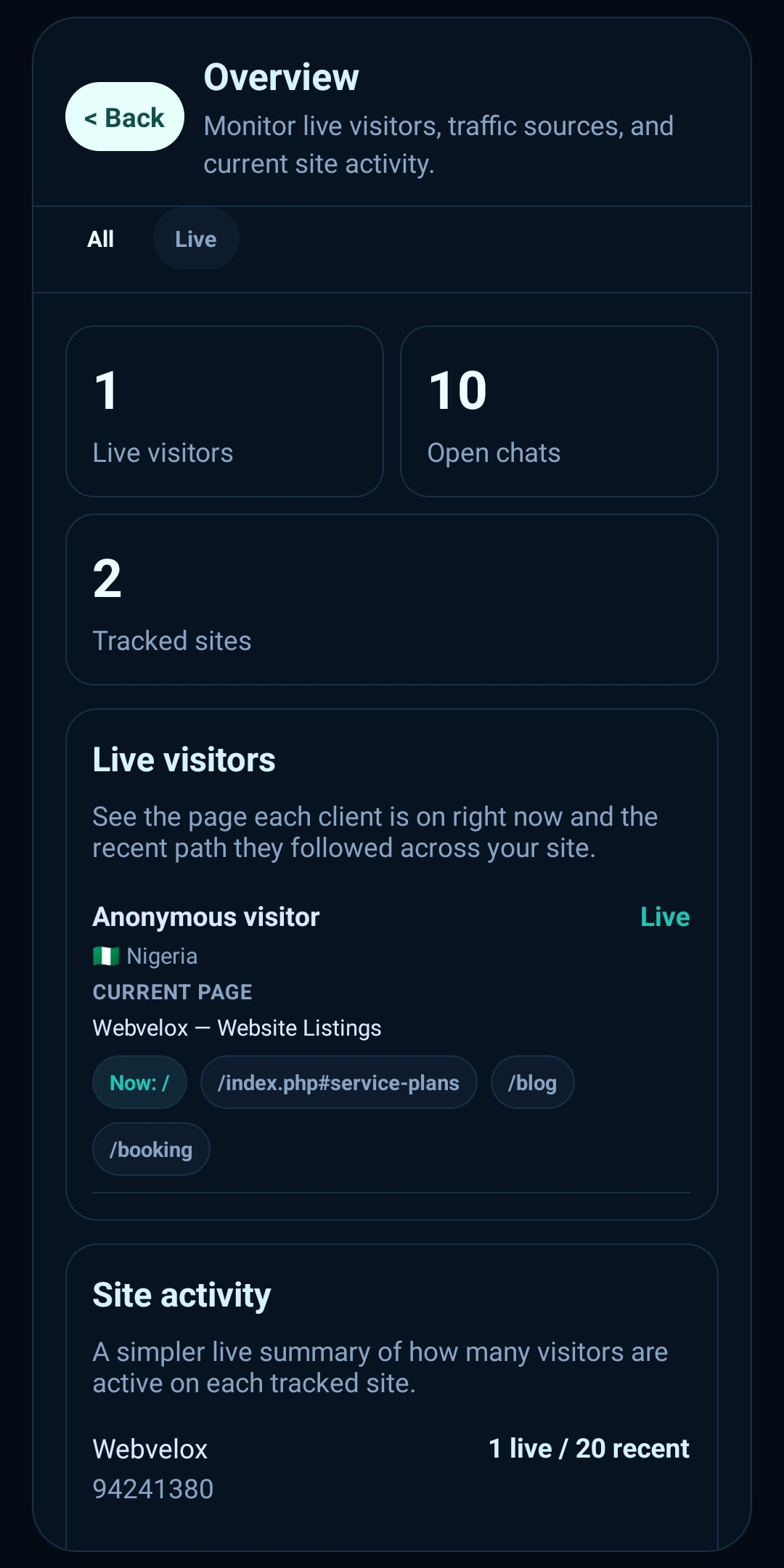 WebVeloxChat app preview 1